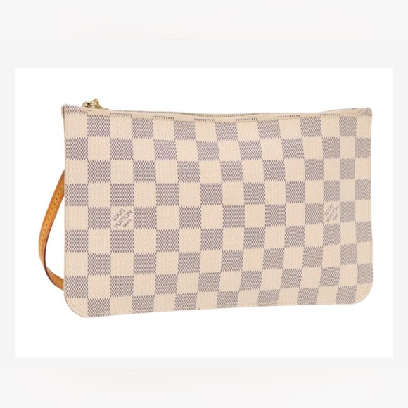 Louis Vuitton Handbags - Louis Vuitton Wristlet Pochette Damier Azur Pouch White- excellent condition -